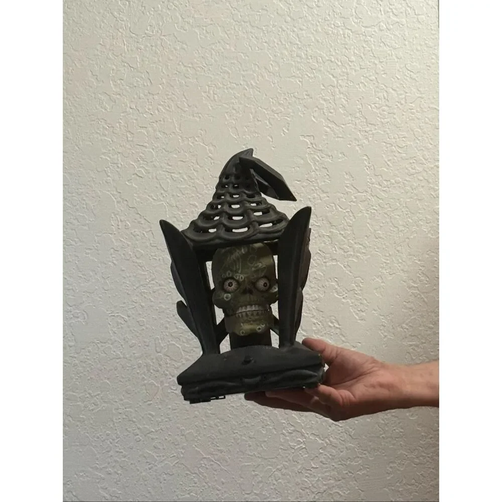 Gemmy Lantern Halloween Head Lights Halloween Animated Zombie Skeleton Vintage